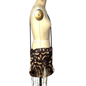 Vintage Rafael Sanchez crossbody bag in printed animal fur